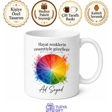 Tupya Gift Renk Çarkı Temalı Baskılı Kupa Bardak Hediye Porselen Özel Tasarım Mug