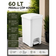 Lorempbox 60 Lt Slim Pedallı Çöp Kovası Beyaz