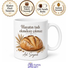 Tupya Gift Somun Ekmek Temalı Baskılı Kupa Bardak Hediye Ekmek Severler Için Özel Tasarım