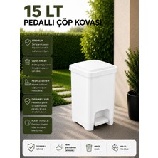 Lorempbox 15 Lt Slim Pedallı Çöp Kovası Beyaz