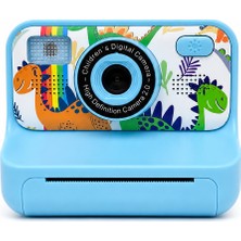 Bubitechh Çocuk Anında Baskılı Dijital Fotoğraf Makinesi | 1080P Hd Termal Yazıcılı Mini Kamera Mavi