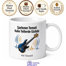 Tupya Gift Bas Gitarist Şarkının Temeli Kalın Teller Groove Ritmi Kupa Bardak Hediye