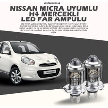 STS Oto Aksesuar Nissan Micra Uyumlu Mercek LED Xenon Uzun - Kısa Tek Renk Beyaz