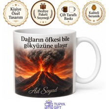 Tupya Gift Yanardağ Gözlemcisi Aktif Volkan Magma Akıntısı Kül Bulutu Tehlikeli Doğa Kupa Hediye