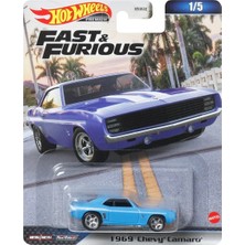 Hot Wheels Premium Fast & Furious 1969 Chevy Camaro 1:64 Metal Model Araba Real Riders 1/5