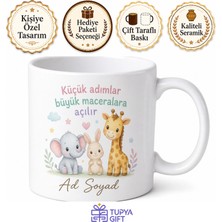 Tupya Gift Kreşe Başlayanlara Özel Sevimli Hayvan Temalı Alışma Kupası Hediye Bardak