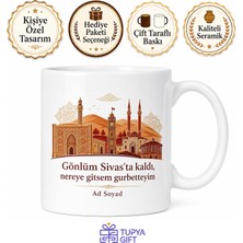 Tupya Gift Sivas Memleket Özlemi Tasarımlı Kupa Bardak - Sivas Hediye Anı Bardağı