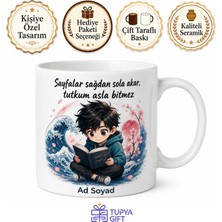 Tupya Gift Manga Otaku Anime Sağdan Sola Okuma Japon Kültürü Baskılı Porselen Kupa Bardak Hediye