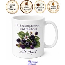 Tupya Gift Böğürtlen Çayı Içenlere Meyve Çayı Kupa Bardak Hediye Porselen