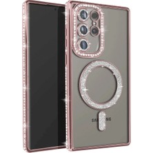 Grandor Samsung Galaxy S25 Ultra Kılıf Joke Simli Magneticsafe Kılıf - Pembe