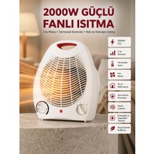 GIGA 2000W Taşınabilir Elektrikli Fanlı Isıtıcı – Hızlı Isınma, Kompakt Boy