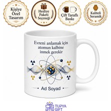 Tupya Gift Nükleer Fizikçiye Hediye Radyasyon Kuantum Teorisi Atom Çekirdeği Baskılı Kupa Bardak
