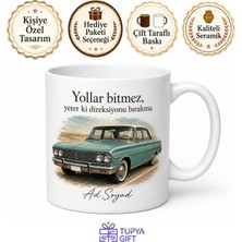 Tupya Gift Eski Araba Temalı Nostaljik Baskılı Kupa Bardak Klasik Otomobil Hediye