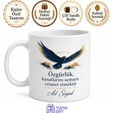 Tupya Gift Özgürlük Temalı Baskılı Kupa Bardak Hediye Özel Tasarım Porselen Mug