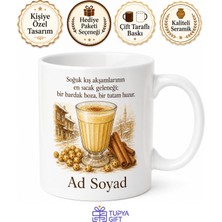 Tupya Gift Boza Sevenlere Sarı Lezzet Leblebi Tarçın Nostaljik Kış Kupa Bardak Hediye