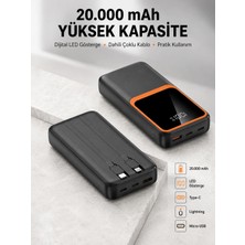 Sepetopia Dijital Ekranlı 20.000 Mah Powerbank | 22.5W Hızlı Şarj + Çoklu Bağlantı Seçeneği Yeni Nesi