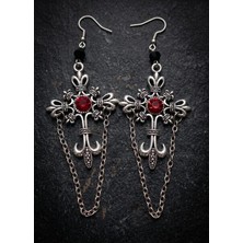 Dükkan Design Kırmızı Victorian Gotik Rüyası Küpe 2