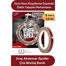 Svein #montajbandı 3m Araç Aksesuar Spoiler Çıta Montaj Bandı Çok Güçlü Çift Taraflı Oto Yapıştırma Bandı Hava Şartlarına Dayanıklı Su Geçirmez Krom Nikelaj Anten Ayna Kapak Far Izgara Sabitleme 4,6 Metre