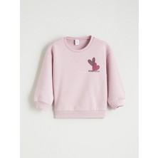 Lc Waikiki Yeni Sezon Kalp Baskılı Kız Çocuk Sweatshirt