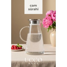 Ucco 1800 ml Premium Borosilikat Cam Sürahi Vakum Kapaklı Modern Pinterest Karaf Detox Limonata Meşrubat