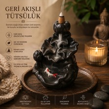 Şelale Kayalık Geri Akışlı Tütsülük | Seramik Backflow Tütsü Standı