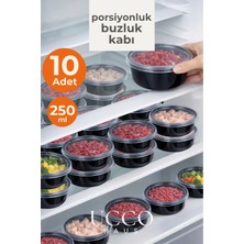 Ucco 10'lu 250 ml Kıyma Et Sos Kemik Suyu Sebze Saklama Kabı Sızdırmaz Mikrodalga Buzluk Düzenleyici