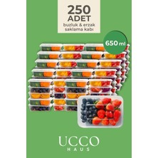 Ucco 250 Adet 650 ml Ekonomik Buzdolabı Dondurucu Erzak Sızdırmaz Saklama Kabı Seti Buzluk Organizer