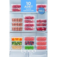 UCCO 10 Adet 750ML Saklama Kabı Seti – Plastik Buzluk, Erzak, Yemek Hazırlık & Mutfak Düzenleme Kutuları