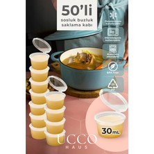 Ucco 50 Adet 30 ml Sızdırmaz Kapaklı Sosluk Buzluk Saklama Kabı, Et Suyu, Kemik Suyu Mutfak Organizeri