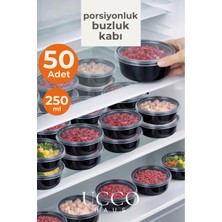 Ucco 50'li 250 ml Kıyma Et Sos Kemik Suyu Sebze Saklama Kabı Sızdırmaz Mikrodalga Buzluk Düzenleyici