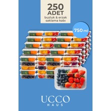 Ucco 250 Adet 750 ml Ekonomik Buzdolabı Dondurucu Erzak Sızdırmaz Saklama Kabı Seti Buzluk Organizer