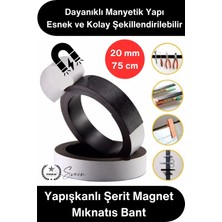 Svein #magnet 3m Yapışkanlı Şerit Magnet Mıknatıs Bant 20MM 75CM Güçlü Manyetik Şerit Kendin Yap Hobi Maket Tamirat Metal Yüzey Sabitleme Kesilebilir Esnek Pratik Organizer Dolap Atölye Ofis Ev Kullanımı