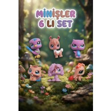 Farbu Oyuncak Pet Star Little Sevimli Minişler 6'lı Miniş Oyuncak Seti Hayvan Figür ve Aksesuarları 3046A41