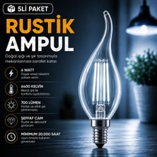 Repplam Horoz 6 Watt Beyaz Işık E14 Duylu Rustik Ampul 6400 Kelvin LED Ampul Parlak 700 Lümen