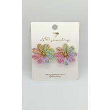 Nd Jewelry Aurora Pastel Hasır Çiçek Küpe