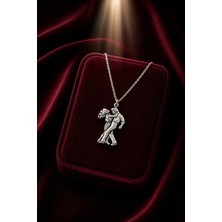 Alaja Silver Dans Eden Çift Parlak Unisex Tasarım 925 Ayar Gümüş Kolye
