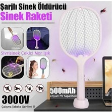 Byanes Ayaklı USB Şarjlı Uv Işıklı Elektrikli Sivrisinek Öldürücü Raket Sinek Öldürücü