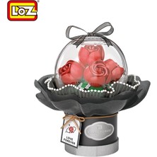 Uravas Store LZ-1300 Nessiworld Ledli Kırmızı Gül Buketi 305 Parça Block Oyuncak