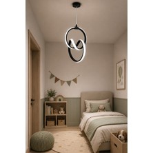G-Light Imza Modern Sarkıt Hol , Koridor Çocuk Odası Ledli Avize Siyah LED Avize