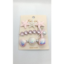 Nd Jewelry Pearl Coast Deniz Temalı 3'lü Pens Toka Seti - Pembe