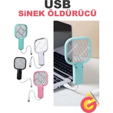 Byanes USB Mini Sinek Öldürücü Raket Uv Mor Işıklı Elektrikli Sivrisinek Öldürücü