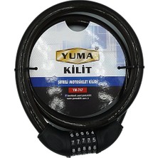 Uravas Store Yuma YM-747 120CM 20MM 5 Şifreli Siyah Motorsiklet Kilidi