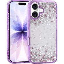 Butam Bilişim iPhone 17 Kılıf Kamera Yükseltili Simli Damla Taşlı Silikon Btbm