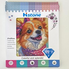 NT Boncuklu Taşlı Pano Mozaik Elmas Goblen Çocuklar Için Diamond Tablo 21 x 25 cm Sempatik Köpek