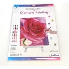 NT Boncuklu Taşlı Pano Mozaik Elmas Goblen Çocuklar Için Diamond Tablo 21 x 25 cm Gül Çiçeği
