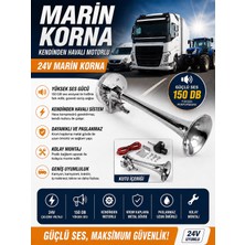 Kuzey Aksesuar Marin Korna 24V Kendinden Motorlu Yüksek Ses Kalitesi Krom Kamyon Tır Kamyonet