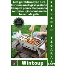 Wintoup #ızgara Kamp Piknik Mangal Taşınabilir Paslanmaz Çelik Şık Katlanabilir Kömür Izgara 86 × 20 × 33 cm