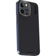 Uravas Store Joko Apple Iphone 15 Pro Max Kılıf Aramid 600D Kevlar Karbon Fiber Magsafe Kapak - Lacivert