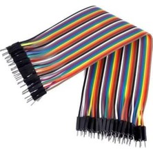 Robotik Programlama 40 Pin Jumper Kablo Erkek Erkek (20CM) - Arduino ve Breadboard Uyumlu Şerit Kablo
