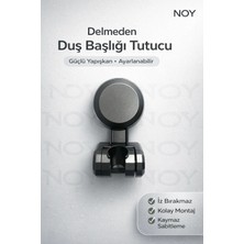 NOY Duş Başlığı Tutucu Yapışkanlı Su Geçirmez Ayarlanabilir Banyo Duvar Aparatı